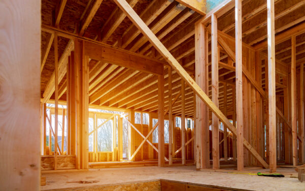 Interior view of a house under construction